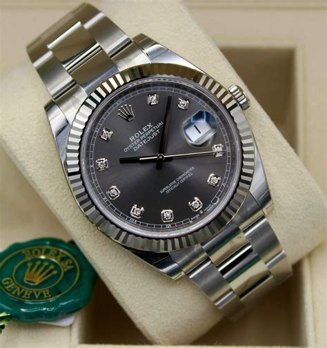 rolex datejust grey dial 36mm|Rolex 36mm Datejust diamond bezel.